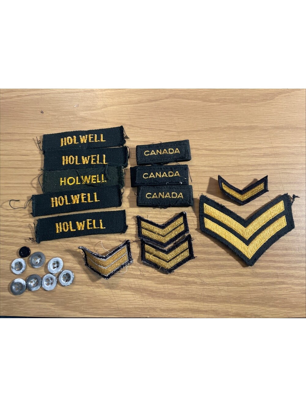 Vintage Canada Canadian Patch Lot Buttons Stripes Epaulette Chevron RCAF